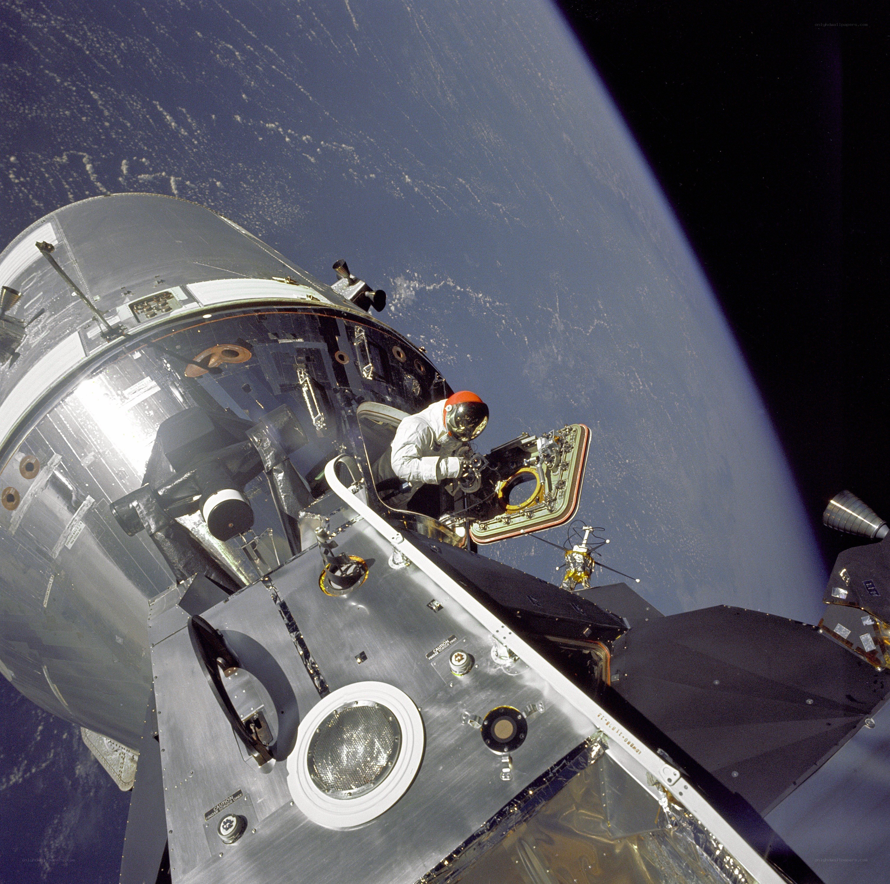 Astronaut performing spacewalk