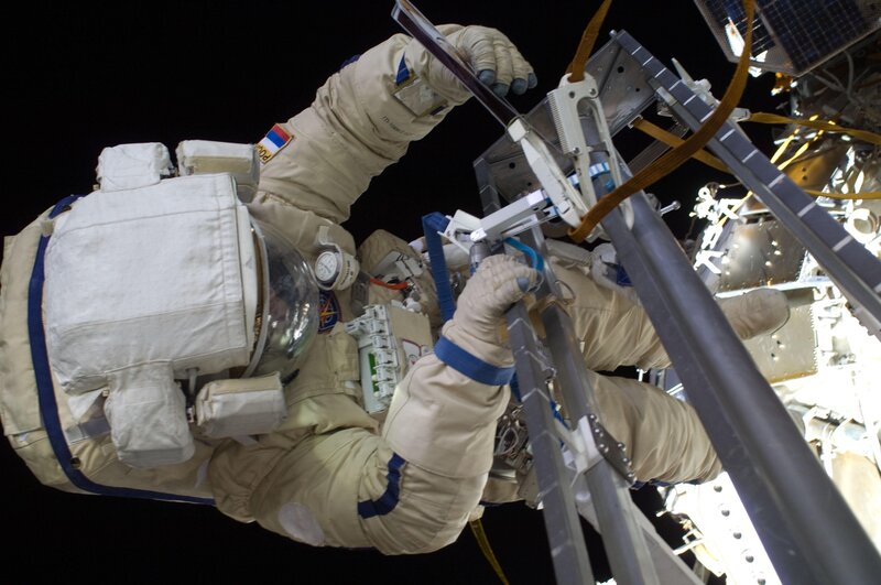 Astronaut performing spacewalk