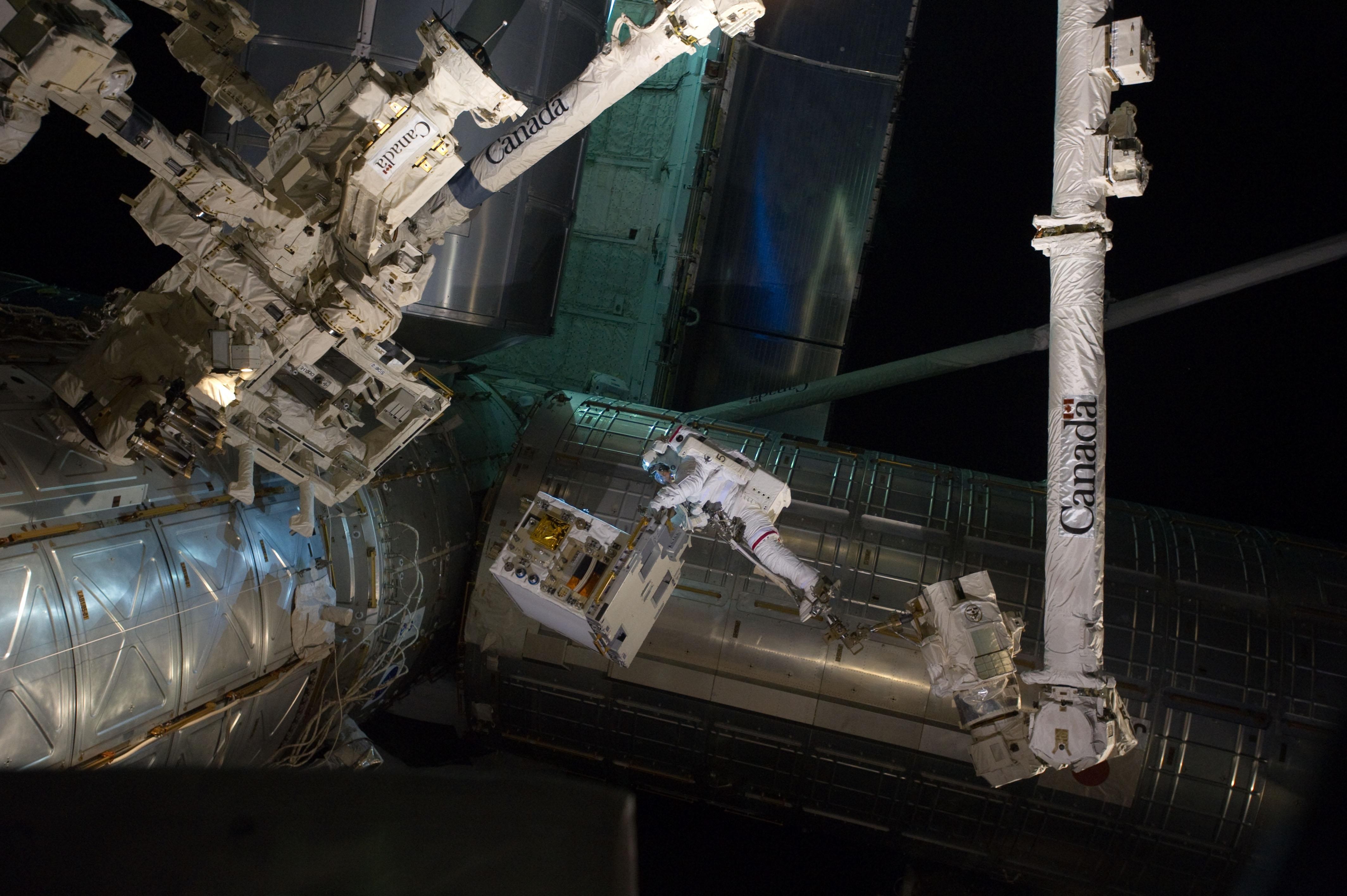 Astronaut performing spacewalk
