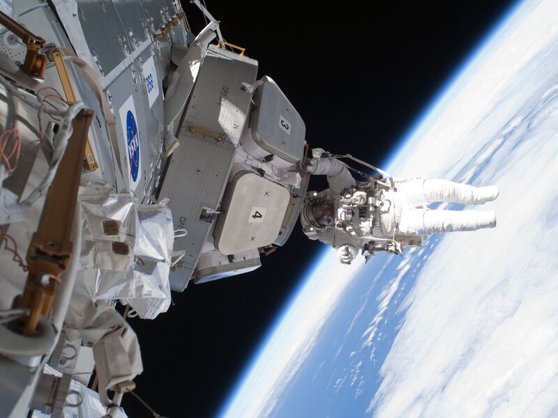 Astronaut performing spacewalk
