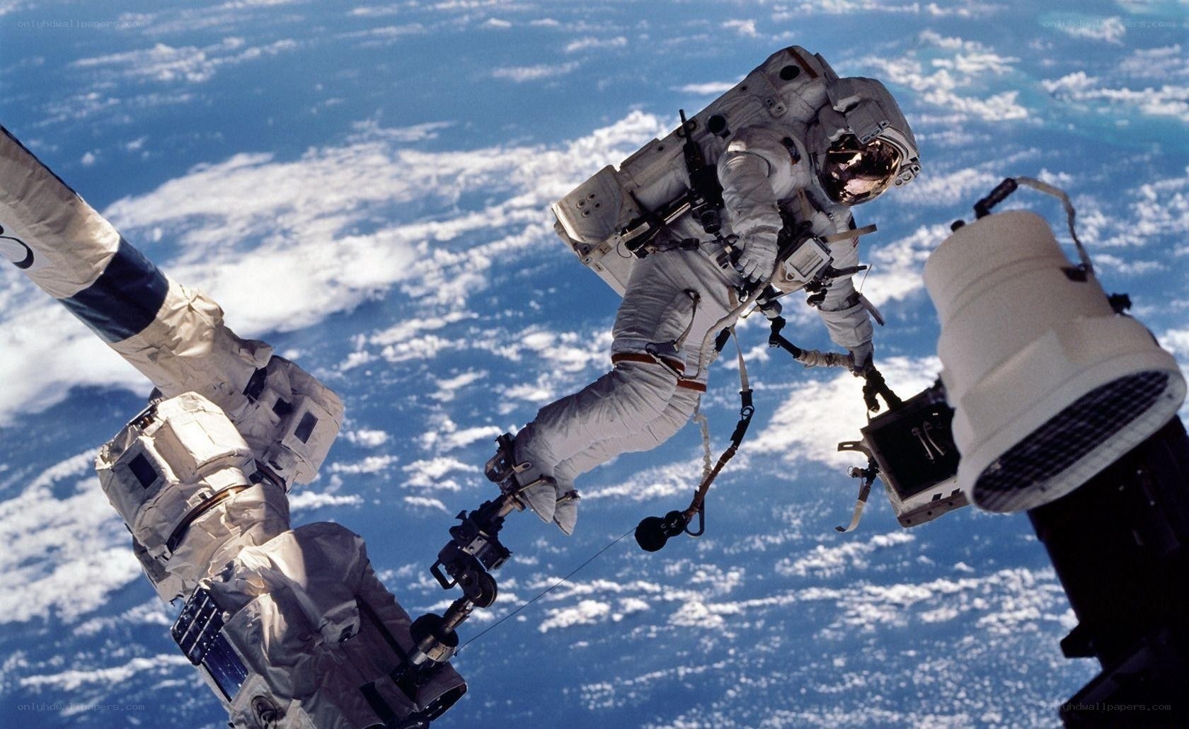 Astronaut performing spacewalk