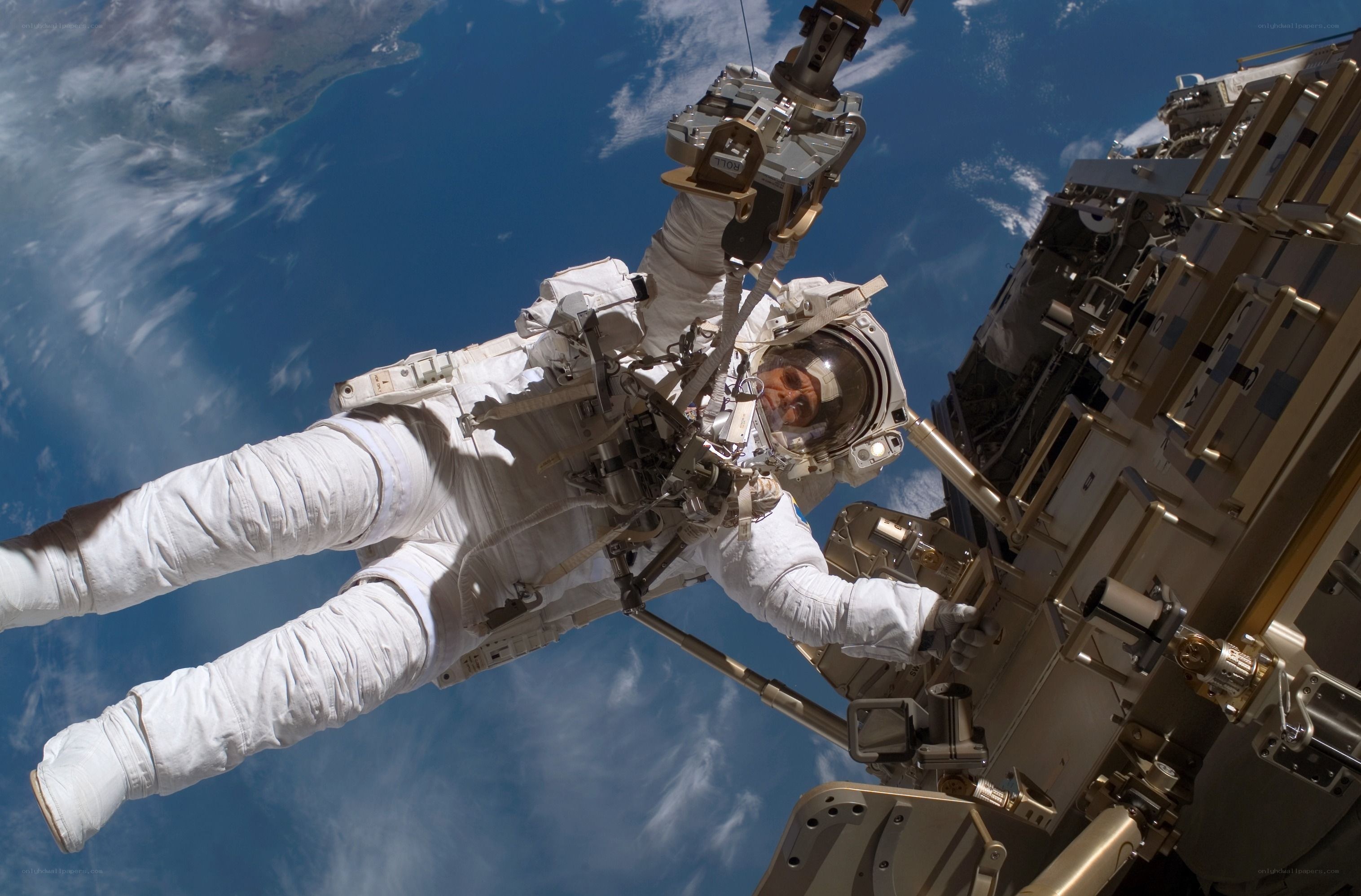 Astronaut performing spacewalk