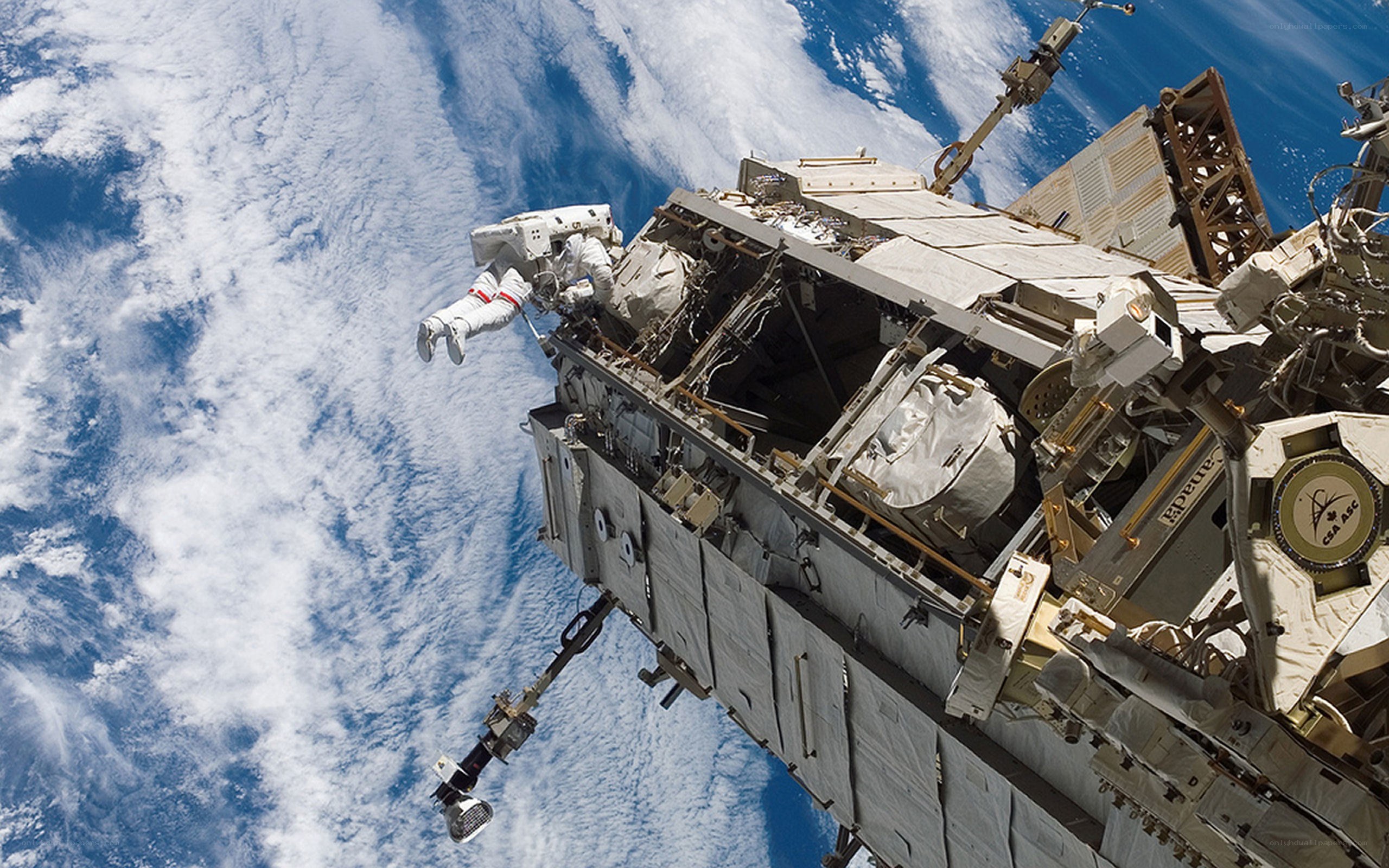 Astronaut performing spacewalk