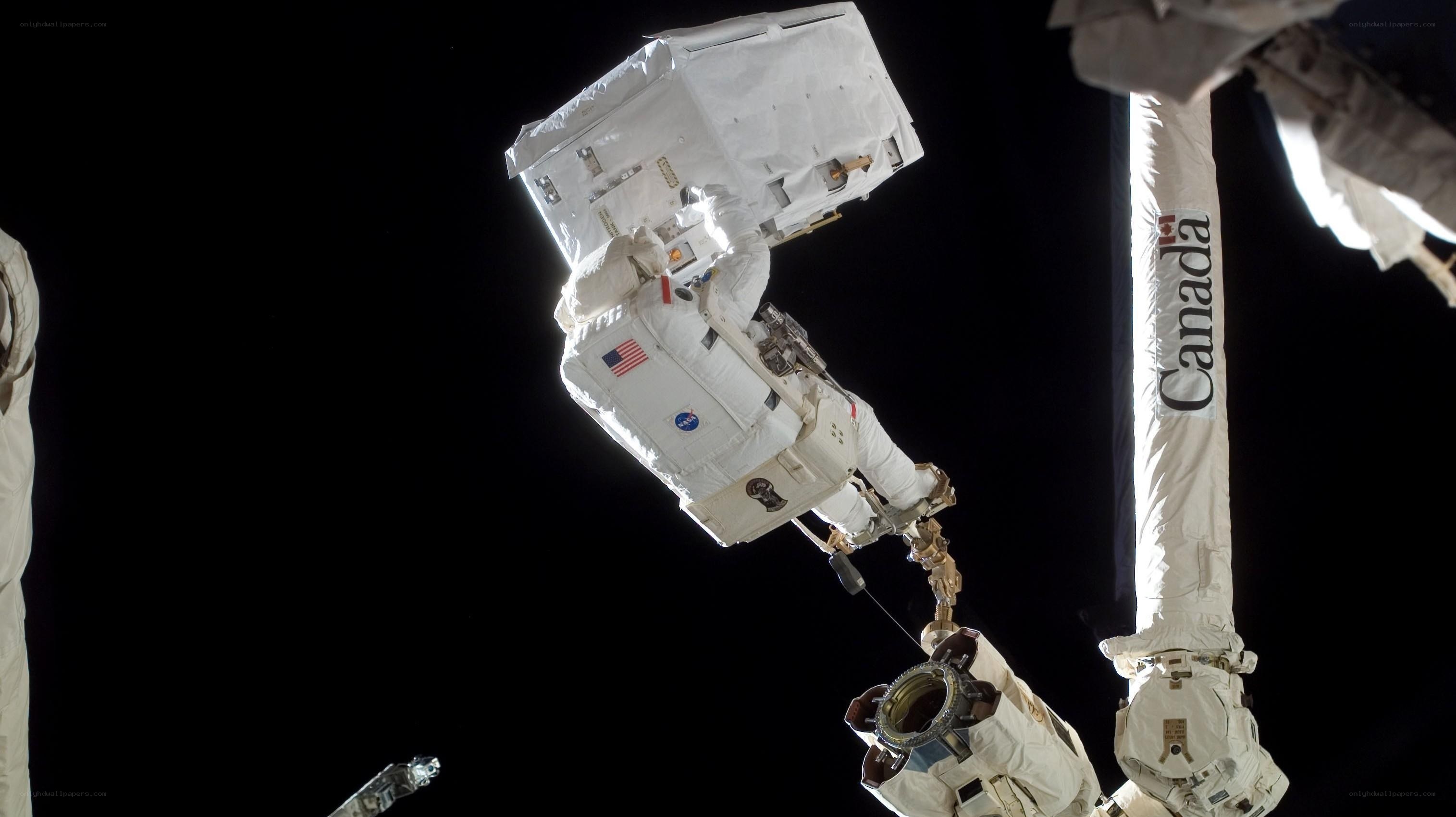 Astronaut performing spacewalk