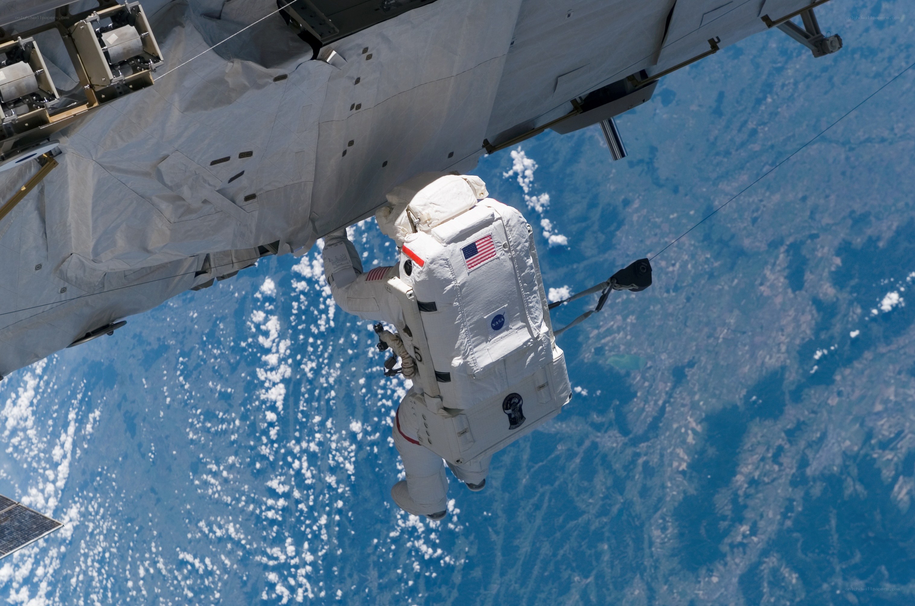 Astronaut performing spacewalk