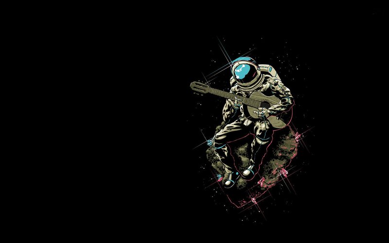 astronaut playing guitar