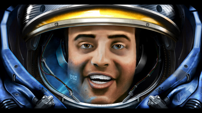 astronaut portrait with helmet