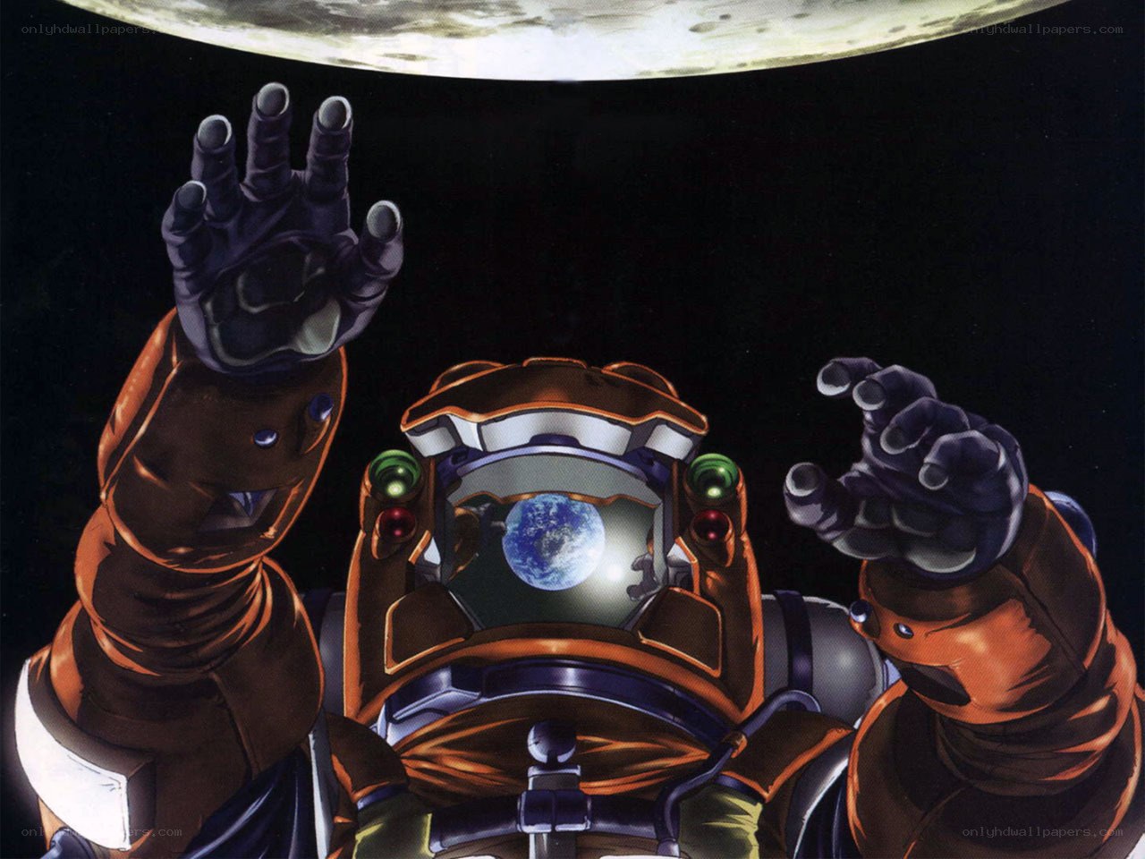 astronaut reaching for earth