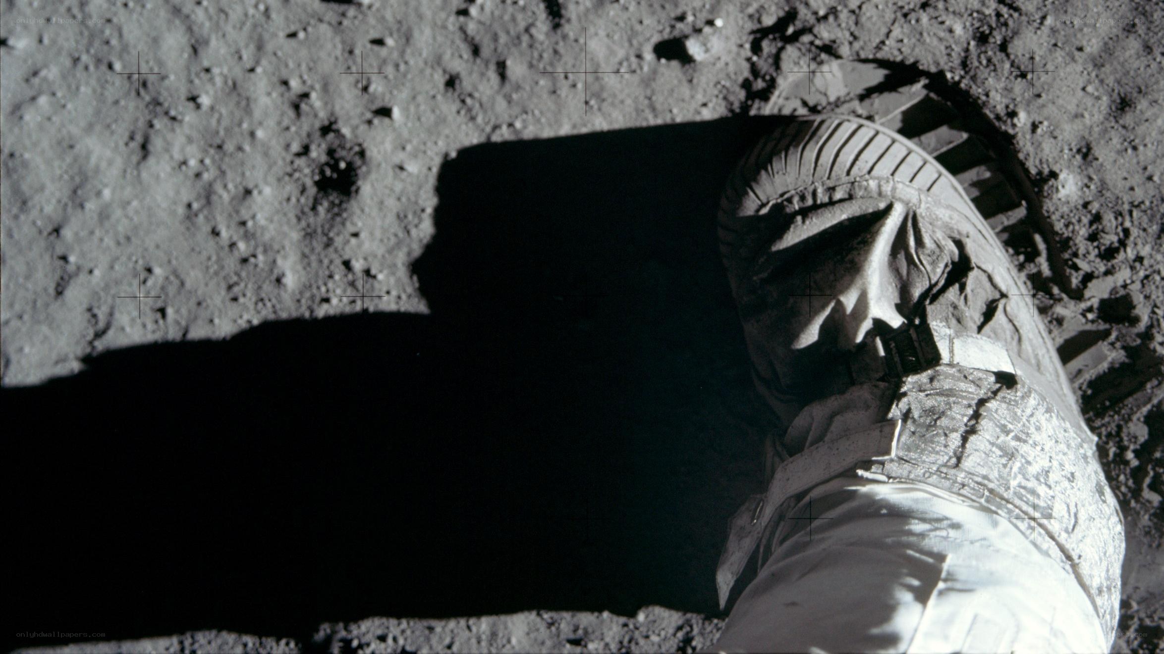 astronaut's boot on moon surface
