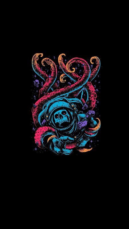 Astronaut Skull with Tentacles