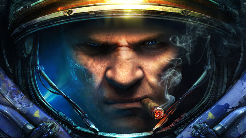 Astronaut Smoking Cigar — Blue