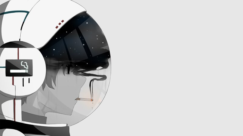 Astronaut Smoking Cigarette