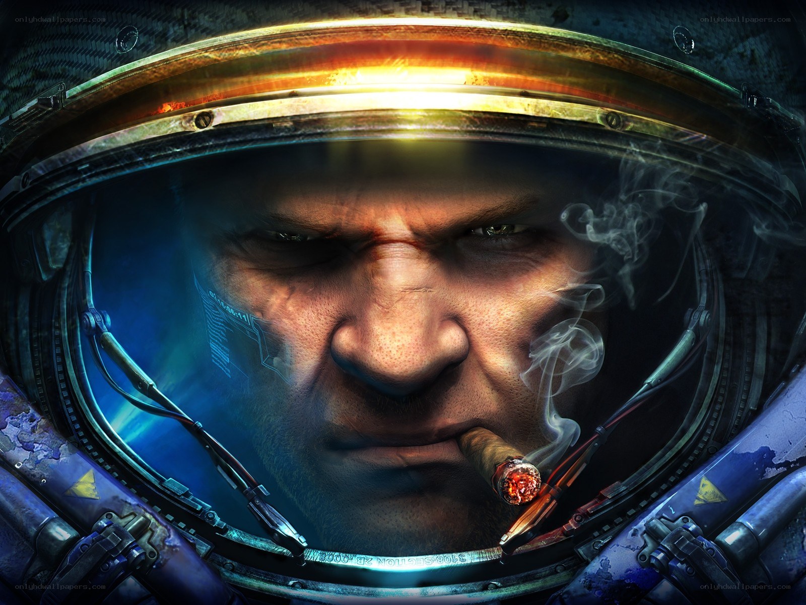 astronaut smoking in helmet