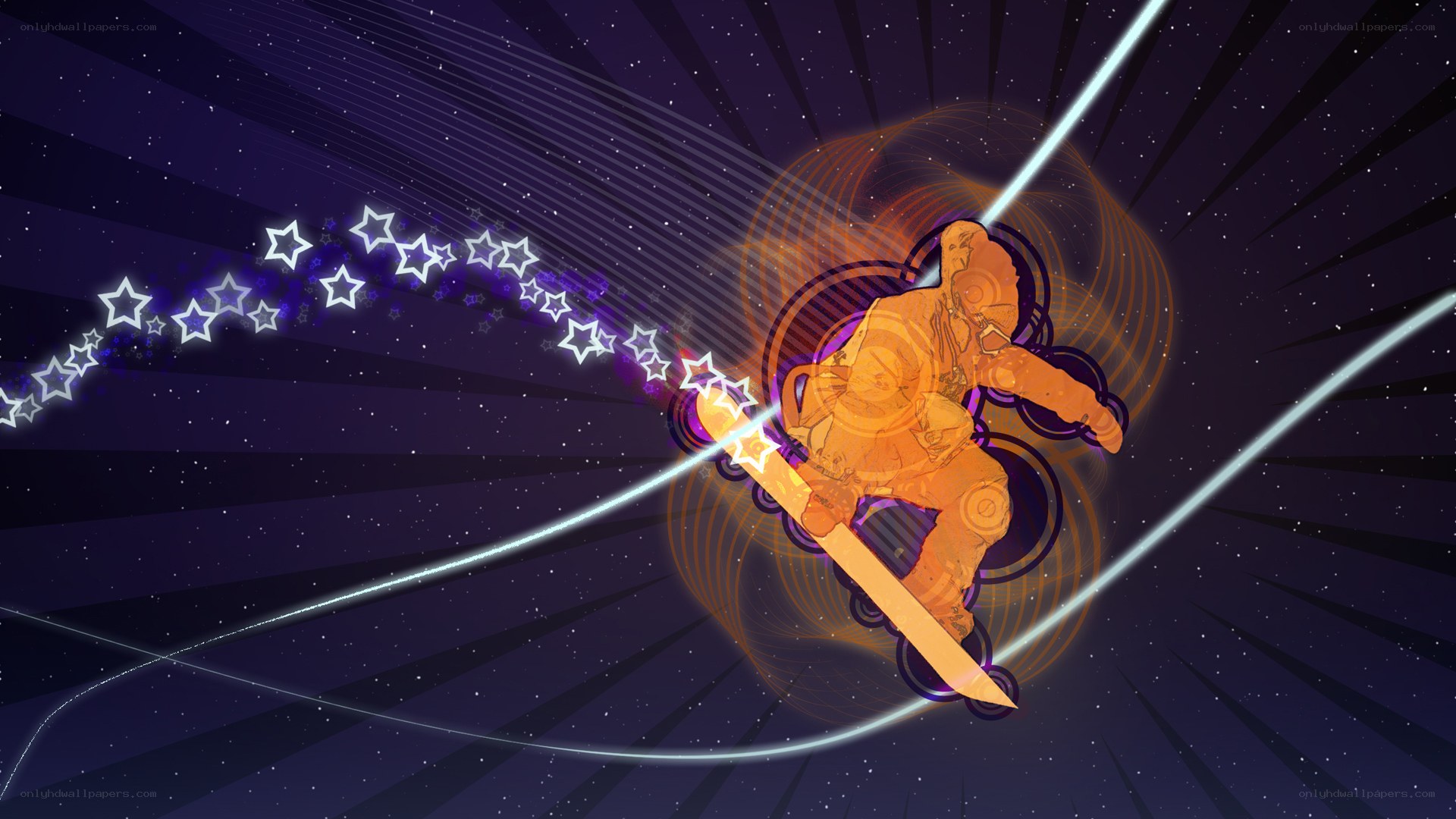 astronaut snowboarding in space