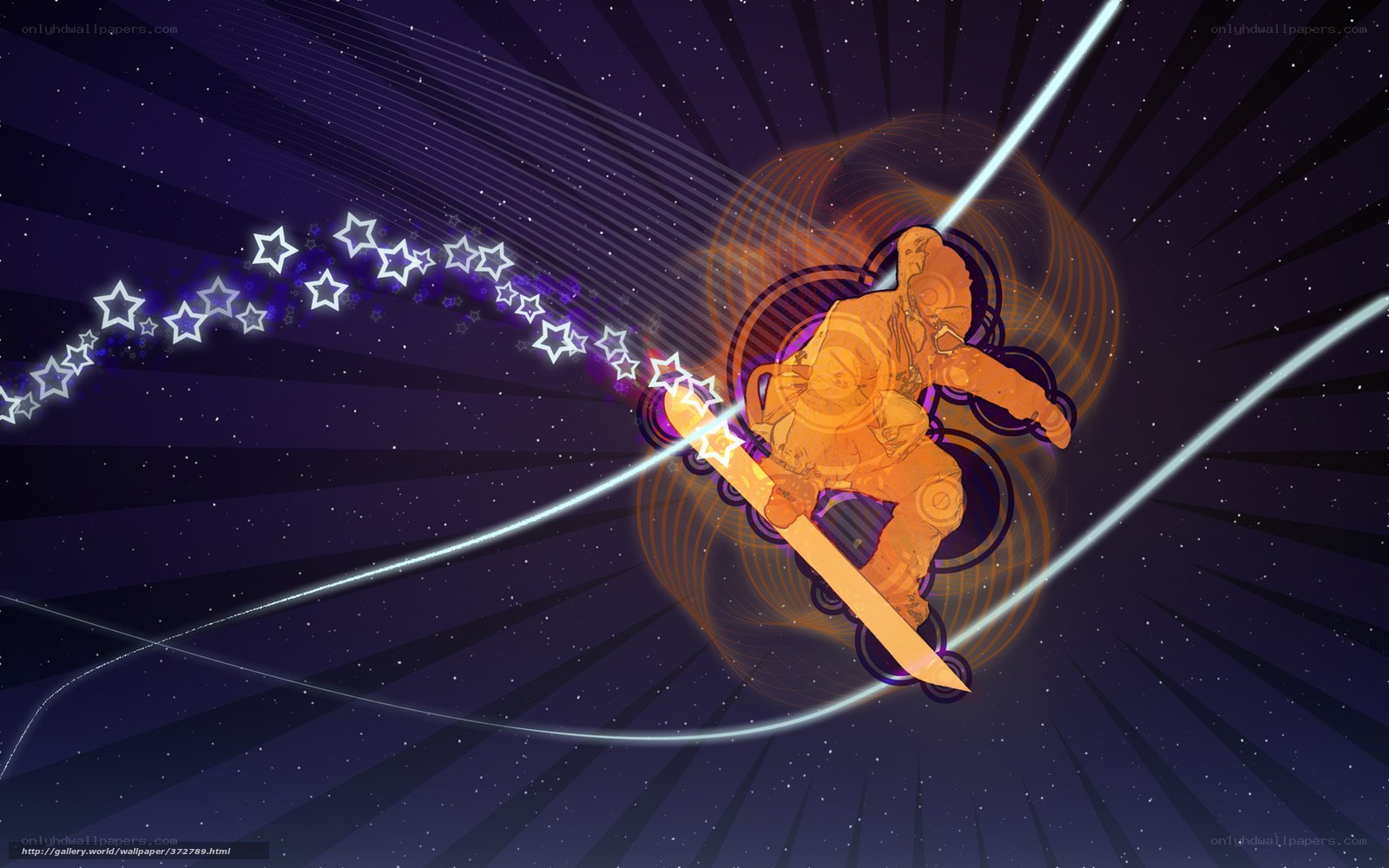 astronaut snowboarding in space
