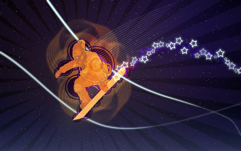 Astronaut Snowboarding — Purple, Dynamic