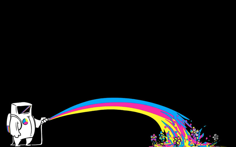 Astronaut Spraying Rainbow