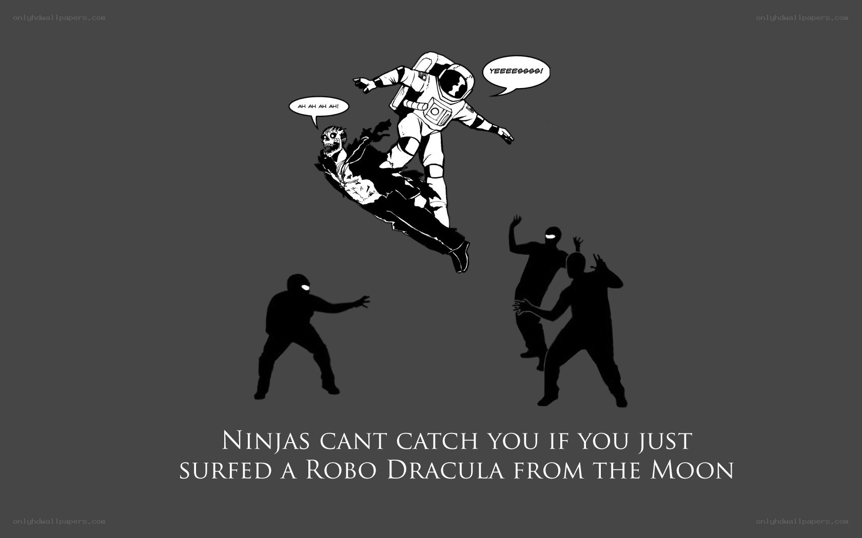 astronaut surfing zombie
