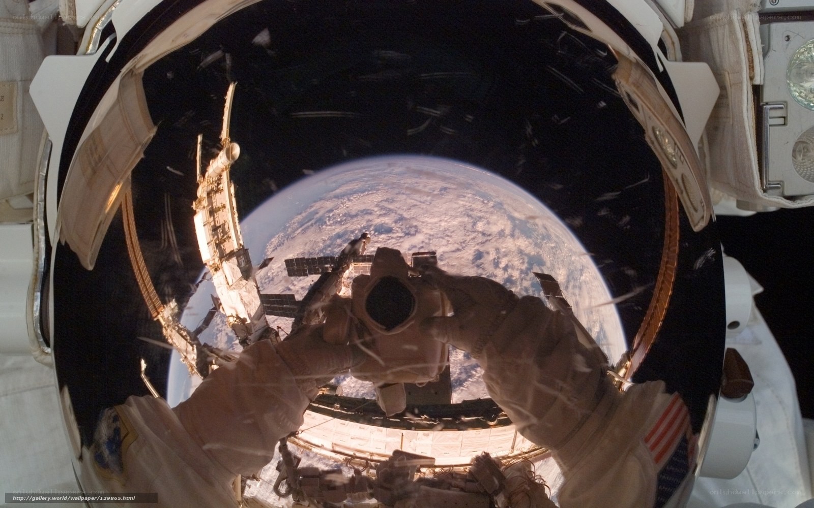 Astronaut taking photo of Earth