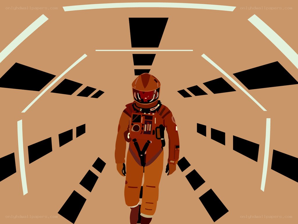astronaut walking in corridor