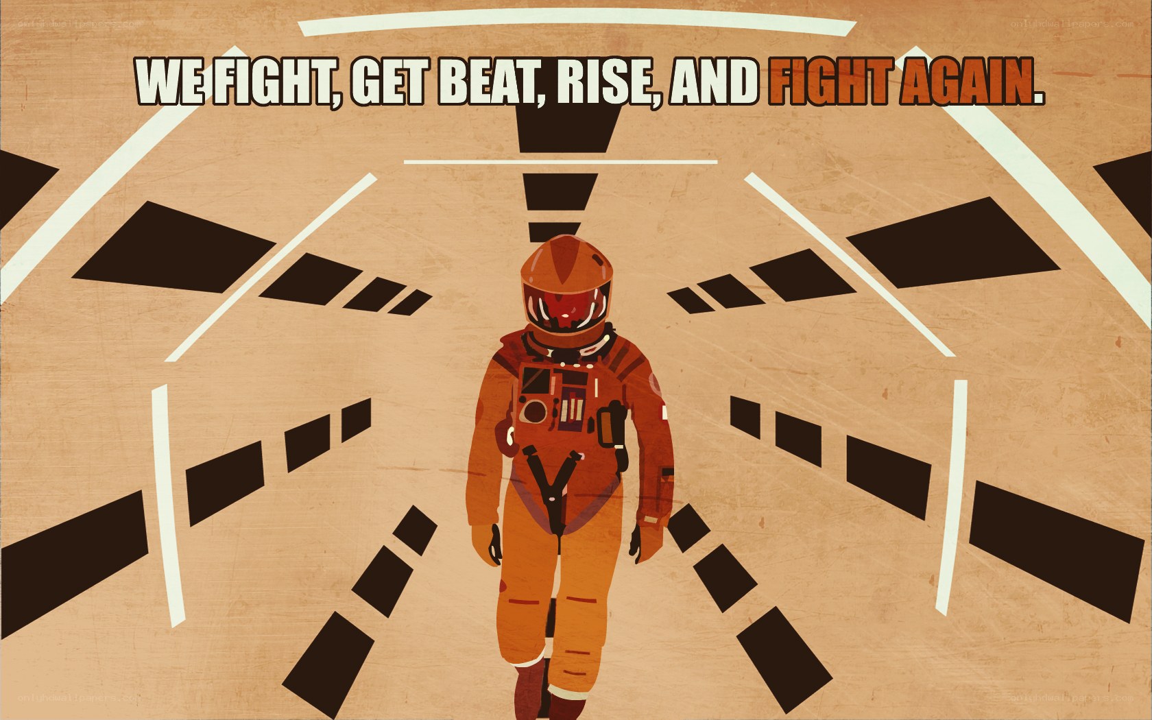 astronaut walking in corridor