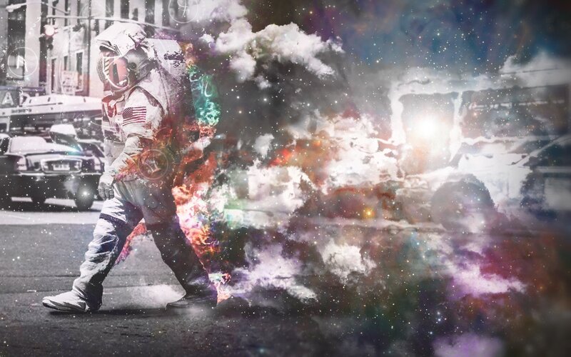Astronaut Walking on Street