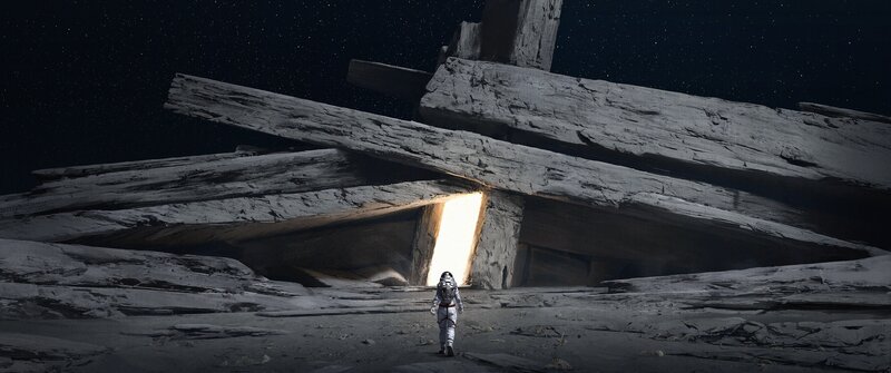 Astronaut Walking Toward Light