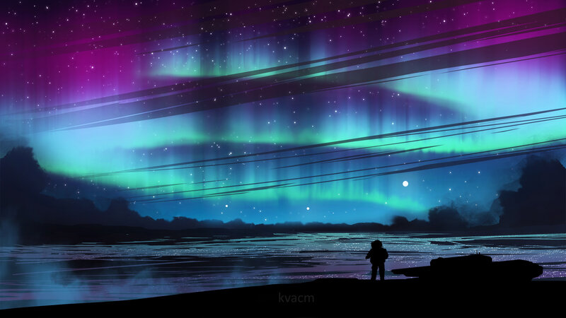 Astronaut Watching Aurora