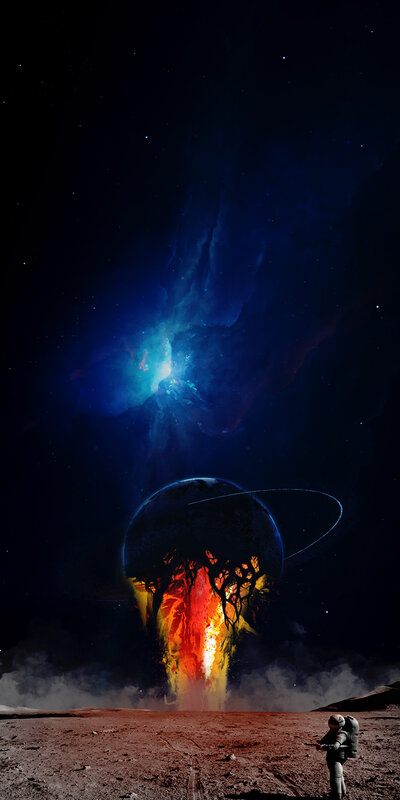 Astronaut Watching Planet