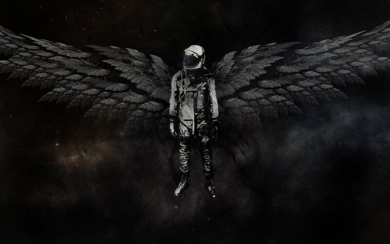 astronaut with angel wings