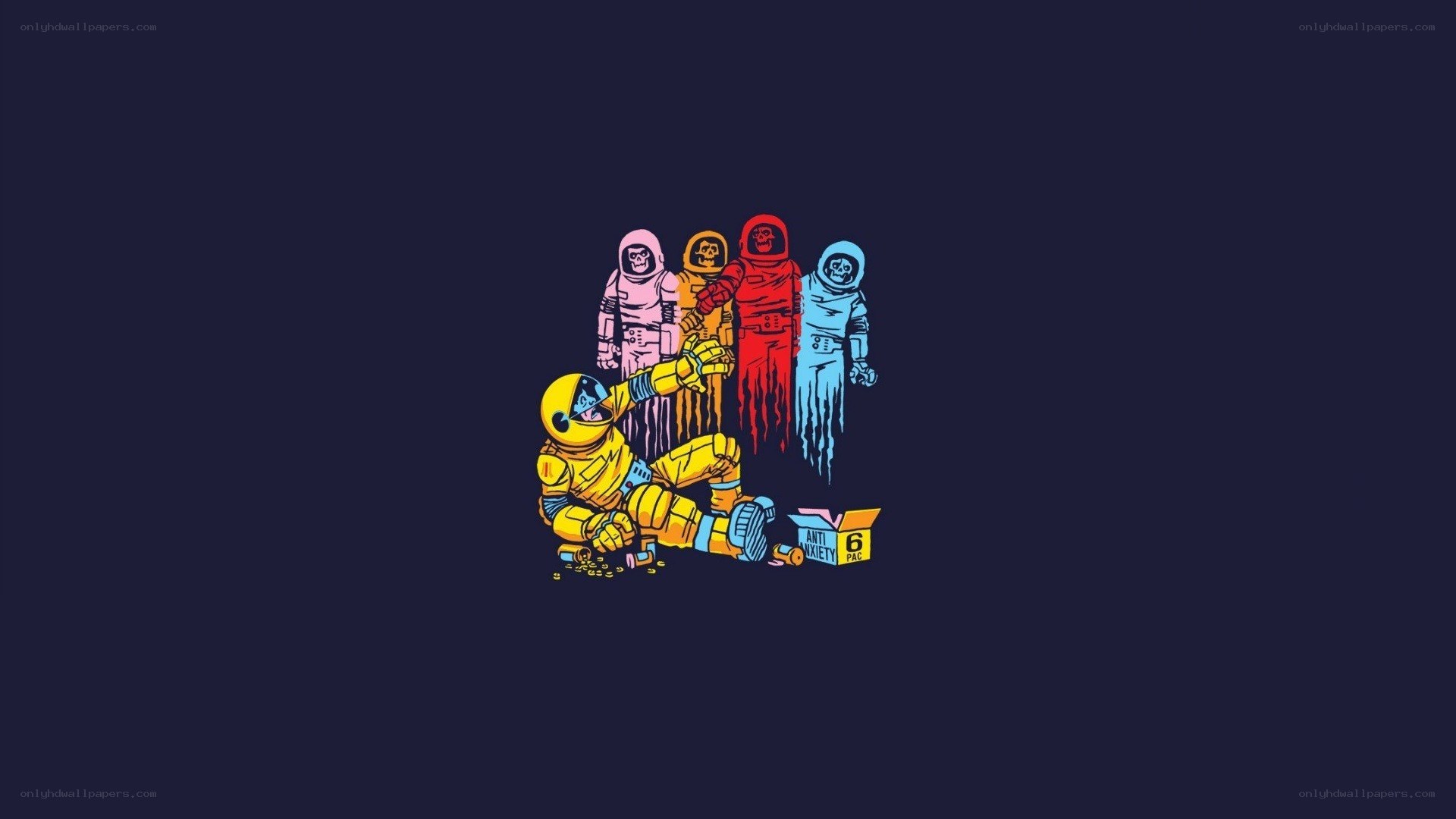 astronaut with anxiety pills