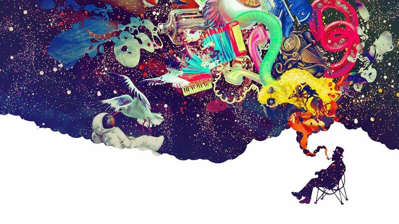 Astronaut with Birds — Purple