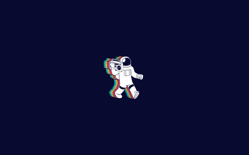 astronaut with boombox