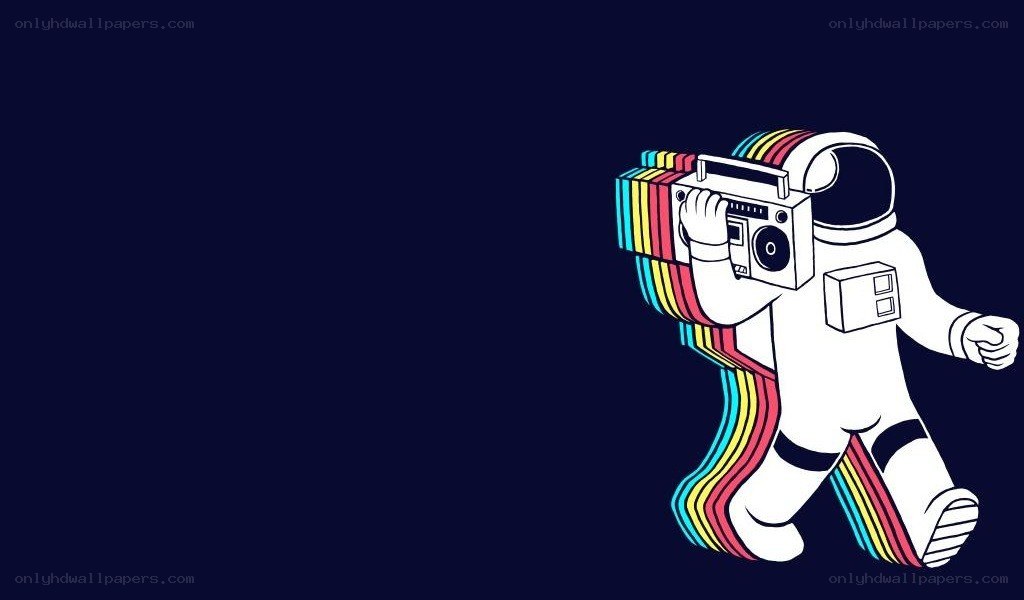 astronaut with boombox