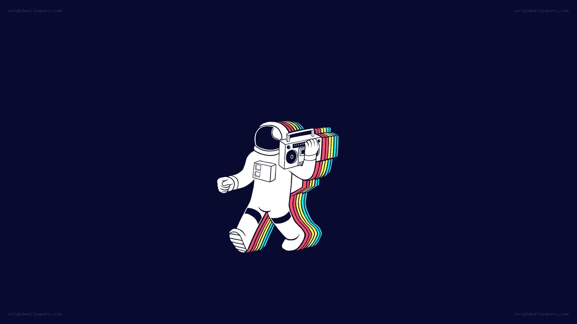 astronaut with boombox