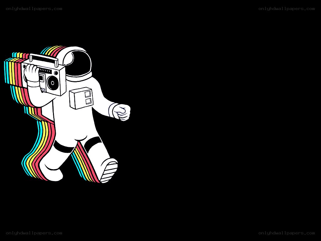 astronaut with boombox
