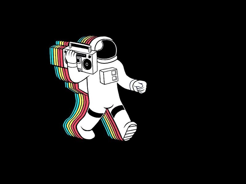 astronaut with boombox