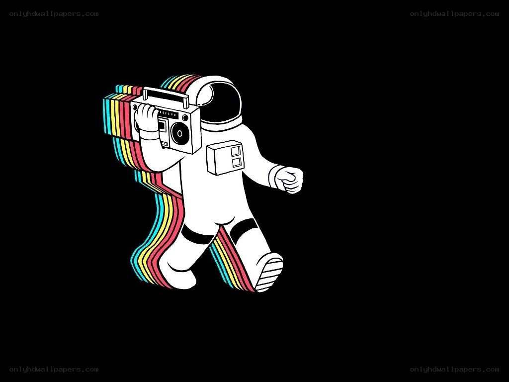 astronaut with boombox