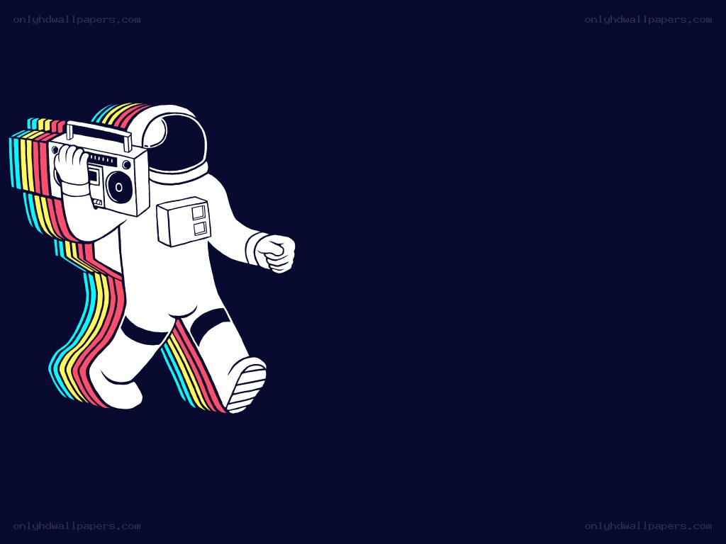 astronaut with boombox