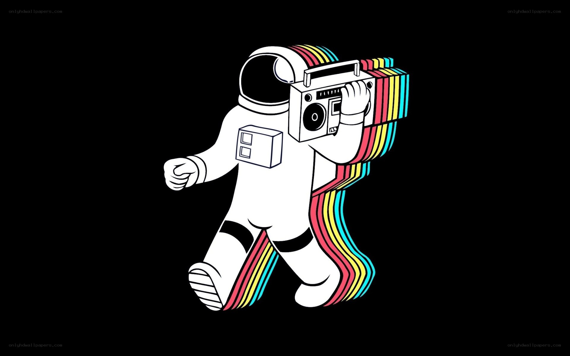 astronaut with boombox