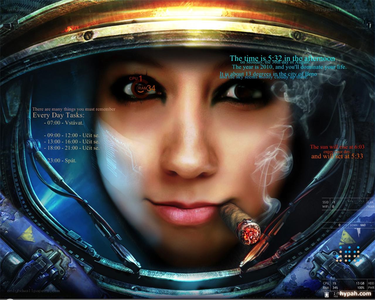 astronaut with cigar desktop