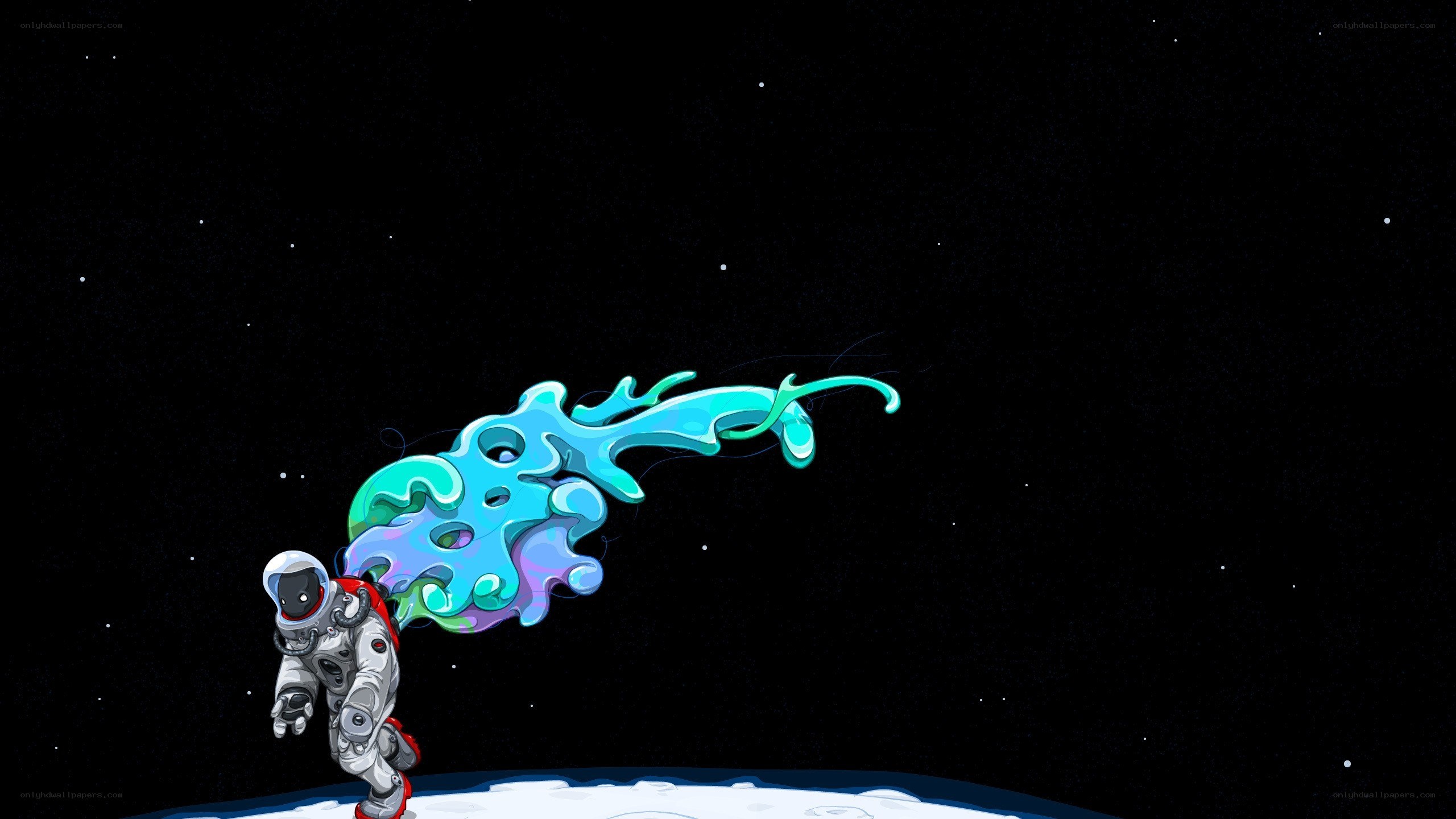 astronaut with colorful jetpack