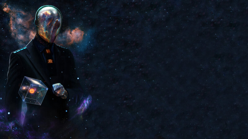 astronaut with cosmic head
