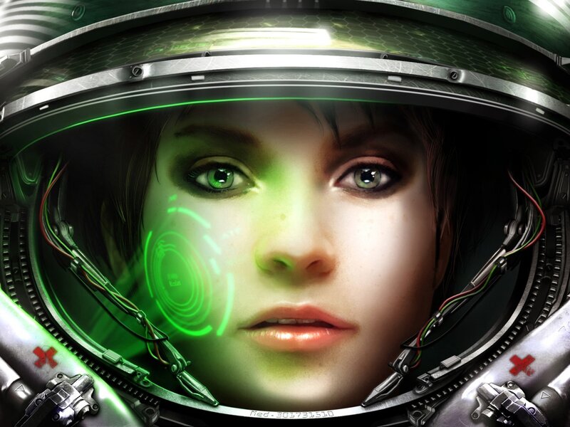 astronaut with green interface