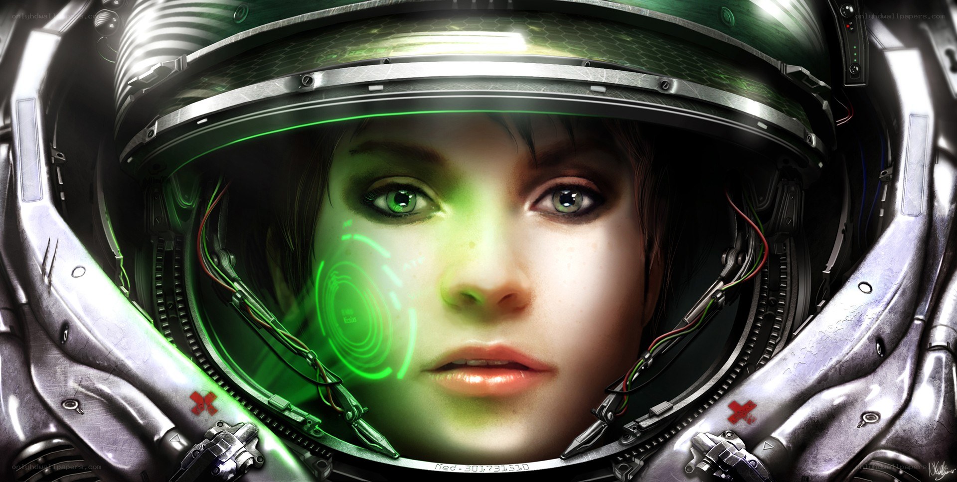 astronaut with green interface