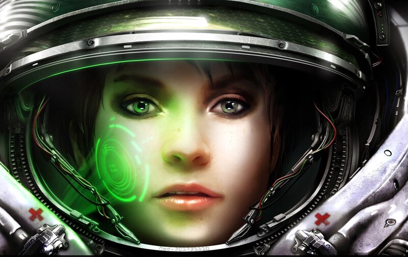 astronaut with green visor