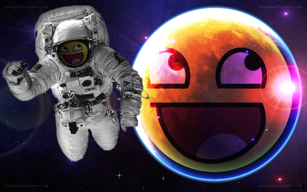 astronaut with meme face