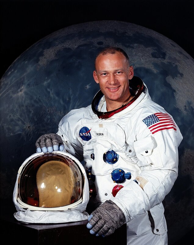 Astronaut with moon backdrop