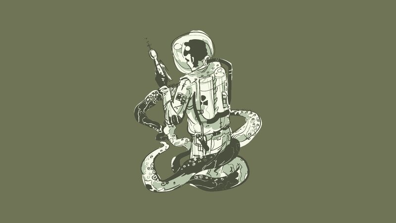 astronaut with octopus