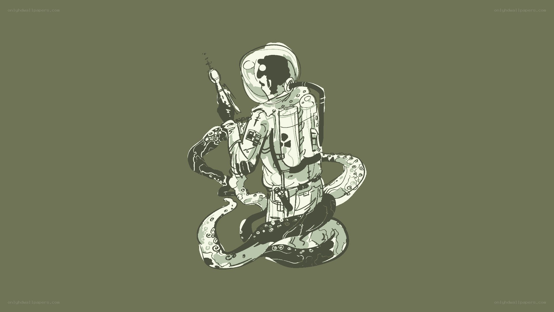 astronaut with octopus